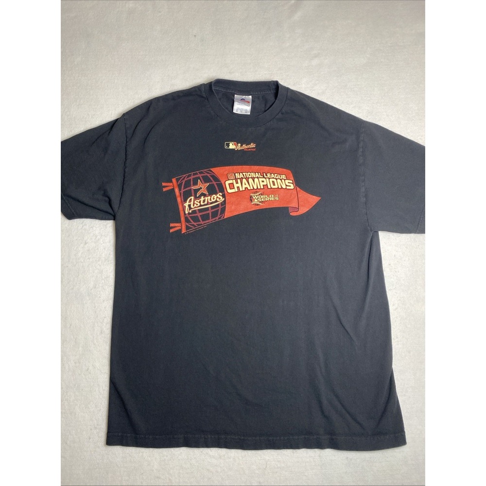 Vintage 2005 Houston Astros NL Champions MLB T-Shirt Black XL AAA